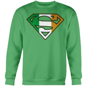 Superman Irish Shield T Shirt St Patrick's Day Crewneck