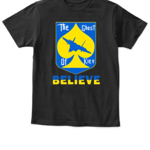 I Stand With Ukraine Shirt, The Ghost of Kyiv T Shirt APKT black front.jpg