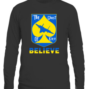 I Stand With Ukraine Shirt, The Ghost of Kyiv T Shirt CALS black front.jpg
