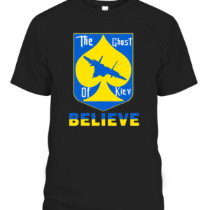 I Stand With Ukraine Shirt, The Ghost of Kyiv T Shirt CAPT black front.jpg