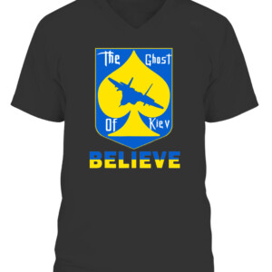 I Stand With Ukraine Shirt, The Ghost of Kyiv T Shirt CAVN black front.jpg