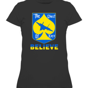 I Stand With Ukraine Shirt, The Ghost of Kyiv T Shirt CAWTS black front.jpg