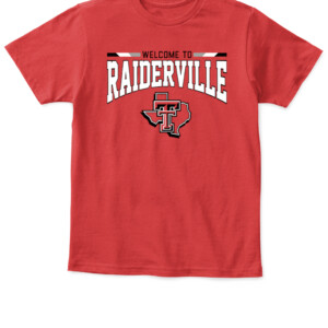 WELCOME TO RAIDERVILLE SHIRT Texas Tech Red Raiders APKT red front.jpg