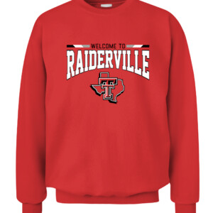 WELCOME TO RAIDERVILLE SHIRT Texas Tech Red Raiders CACS red front.jpg