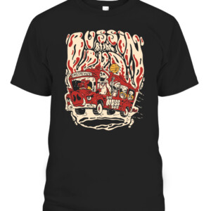 BUSSIN AT THE BUD SHIRT Arkansas Razorbacks Muss Bus CAPT black front.jpg