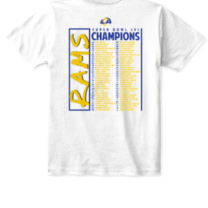 RAMS SUPER BOWL CHAMPIONS ROSTER SHIRT Los Angeles Rams 2022 Super Bowl LVI Champions APKT white back.jpg