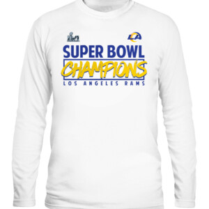 RAMS SUPER BOWL CHAMPIONS ROSTER SHIRT Los Angeles Rams 2022 Super Bowl LVI Champions CALS white front.jpg