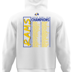 RAMS SUPER BOWL CHAMPIONS ROSTER SHIRT Los Angeles Rams 2022 Super Bowl LVI Champions CAUH white back.jpg