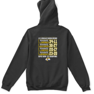 RAMS SUPER BOWL CHAMPIONS SCHEDULE SHIRT Los Angeles Rams 2022 Super Bowl LVI Champions APKH black back.jpg