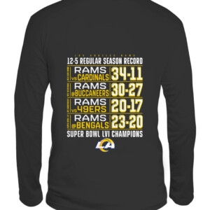 RAMS SUPER BOWL CHAMPIONS SCHEDULE SHIRT Los Angeles Rams 2022 Super Bowl LVI Champions CALS black back.jpg