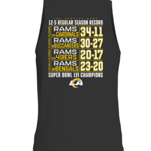 RAMS SUPER BOWL CHAMPIONS SCHEDULE SHIRT Los Angeles Rams 2022 Super Bowl LVI Champions CATT black back.jpg