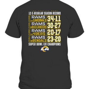 RAMS SUPER BOWL CHAMPIONS SCHEDULE SHIRT Los Angeles Rams 2022 Super Bowl LVI Champions CAVN black back.jpg