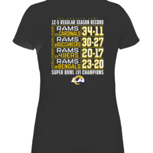 RAMS SUPER BOWL CHAMPIONS SCHEDULE SHIRT Los Angeles Rams 2022 Super Bowl LVI Champions CAWTS black back.jpg