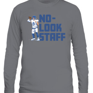 NO LOOK STAFF SHIRT MATTHEW STAFFORD Los Angeles Rams 2022 Super Bowl LVI Champions CALS graphite heather front.jpg