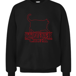 STRANGER CHONK SHIRT Funny Stranger Things chonk cat CACS black front.jpg