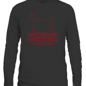 STRANGER CHONK SHIRT Funny Stranger Things chonk cat CALS black front.jpg