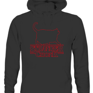 STRANGER CHONK SHIRT Funny Stranger Things chonk cat CAUH black front.jpg