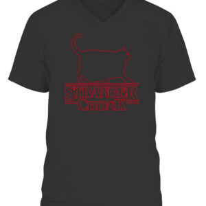 STRANGER CHONK SHIRT Funny Stranger Things chonk cat CAVN black front.jpg