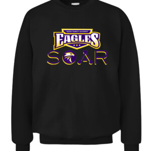 E SOAR T Shirt Eagles & Lady Eagles Faith Family Academy Athletics CACS black front.jpg