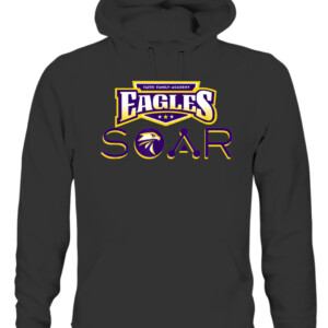E SOAR T Shirt Eagles & Lady Eagles Faith Family Academy Athletics CAUH black front.jpg