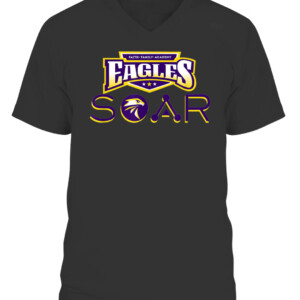 E SOAR T Shirt Eagles & Lady Eagles Faith Family Academy Athletics CAVN black front.jpg