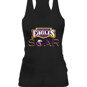 E SOAR T Shirt Eagles & Lady Eagles Faith Family Academy Athletics CAWT black front.jpg