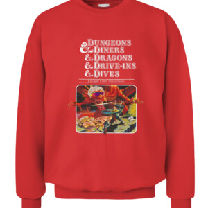 Dungeons & Diners & Dragons & Drive Ins & Dives Shirt CACS red front.jpg