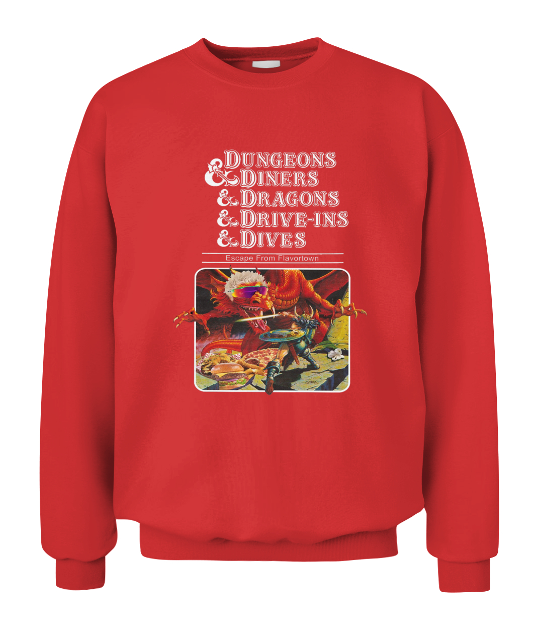 Dungeons & Diners & Dragons & Drive-Ins & Dives Shirt-CACS-red-front.jpg Dungeons & Diners & Dragons & Drive Ins & Dives Shirt CACS red front.jpg