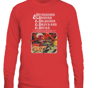 Dungeons & Diners & Dragons & Drive Ins & Dives Shirt CALS red front.jpg