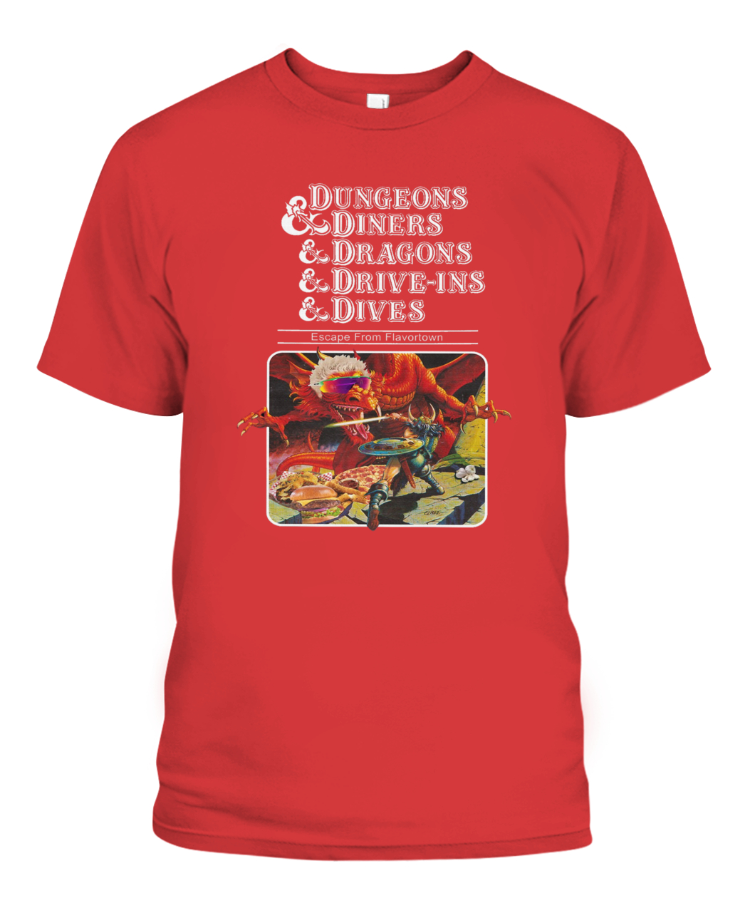 Dungeons & Diners & Dragons & Drive-Ins & Dives Shirt-CAPT-red-front.jpg Dungeons & Diners & Dragons & Drive Ins & Dives Shirt CAPT red front.jpg