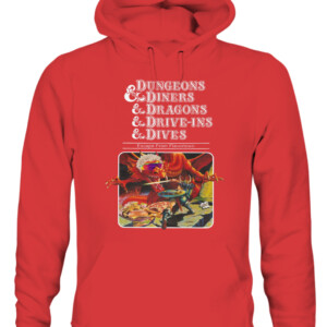 Dungeons & Diners & Dragons & Drive Ins & Dives Shirt CAUH red front.jpg