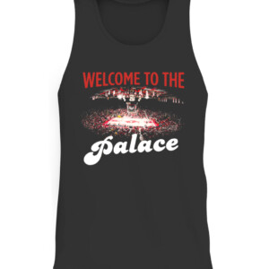 WELCOME TO THE PALACE SHIRT Arkansas Razorbacks Basketball Bud Walton Arena CATT black front.jpg