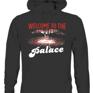 WELCOME TO THE PALACE SHIRT Arkansas Razorbacks Basketball Bud Walton Arena CAUH black front.jpg