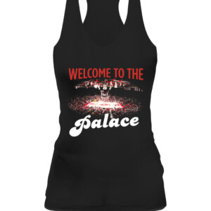 WELCOME TO THE PALACE SHIRT Arkansas Razorbacks Basketball Bud Walton Arena CAWT black front.jpg