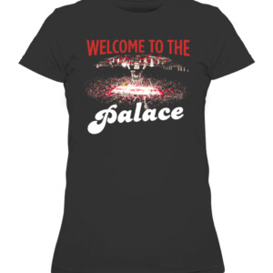 WELCOME TO THE PALACE SHIRT Arkansas Razorbacks Basketball Bud Walton Arena CAWTS black front.jpg