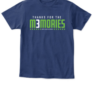 THANKS FOR THE MEMORIES SHIRT Russell Wilson, celebrate Russ's last 10 years in Seattle, Seattle Seahawks APKT navy front.jpg
