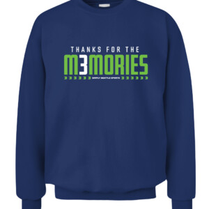 THANKS FOR THE MEMORIES SHIRT Russell Wilson, celebrate Russ's last 10 years in Seattle, Seattle Seahawks CACS navy front.jpg