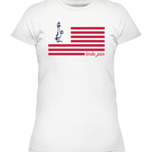 Birdie Juice Flag T Shirt CAWTS white front.jpg