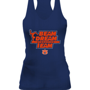 BEAM DREAM TEAM SHIRT AUBURN GYMNASTICS, AUBURN TIGERS CAWT navy front.jpg