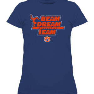 BEAM DREAM TEAM SHIRT AUBURN GYMNASTICS, AUBURN TIGERS CAWTS navy front.jpg