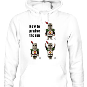 How To Praise The Dun Shirt solaire knight, solar knight, DARK SOULS CAUH white front.jpg