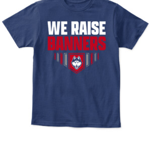 WE WANT UCONN SHIRT UConn Women's Basketball, 2022 Big East Tournament Champions, Connecticut Huskies APKT navy front.jpg
