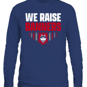WE WANT UCONN SHIRT UConn Women's Basketball, 2022 Big East Tournament Champions, Connecticut Huskies CALS navy front.jpg
