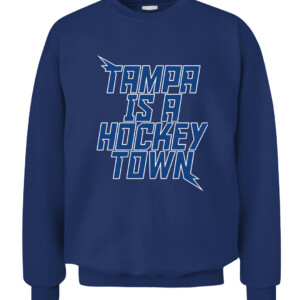 TAMPA IS A HOCKEY TOWN SHIRT Tampa Bay Lightning CACS navy front 1.jpg