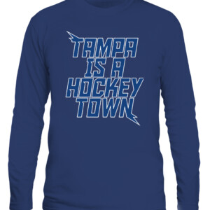 TAMPA IS A HOCKEY TOWN SHIRT Tampa Bay Lightning CALS navy front 1.jpg