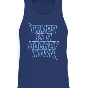 TAMPA IS A HOCKEY TOWN SHIRT Tampa Bay Lightning CATT navy front 1.jpg