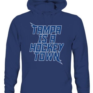 TAMPA IS A HOCKEY TOWN SHIRT Tampa Bay Lightning CAUH navy front 1.jpg