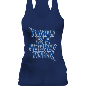 TAMPA IS A HOCKEY TOWN SHIRT Tampa Bay Lightning CAWT navy front 1.jpg