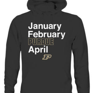JANUARY FEBRUARY PURDUE APRIL SHIRT Purdue Boilermakers CAUH black front.jpg