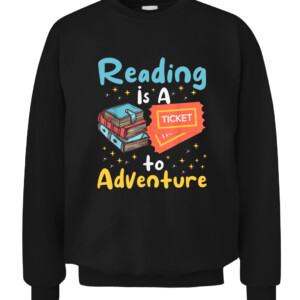 Reading Adventure Library Student Teacher Book Bookaholic T Shirt CACS black front.jpg